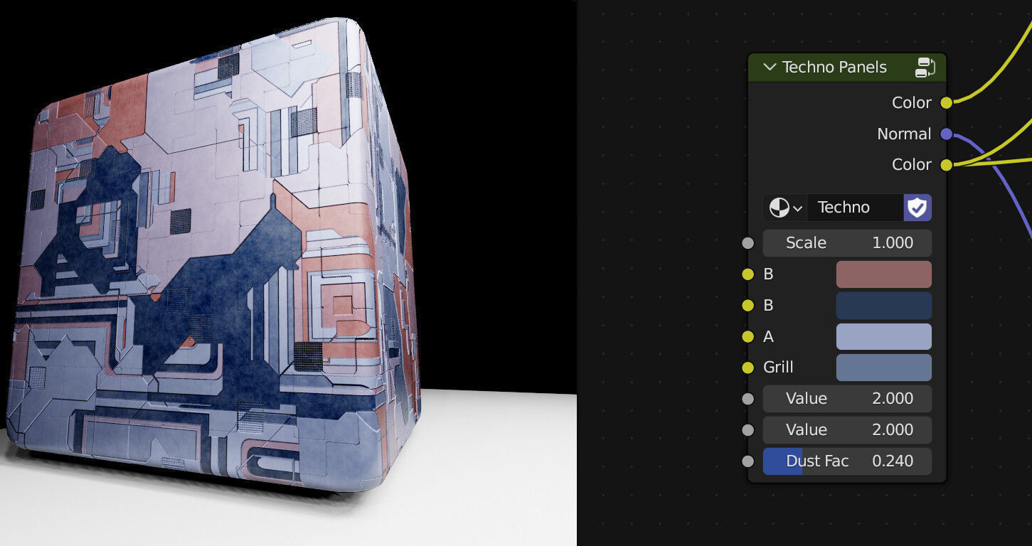 Techno Material For Blender 3D model_1