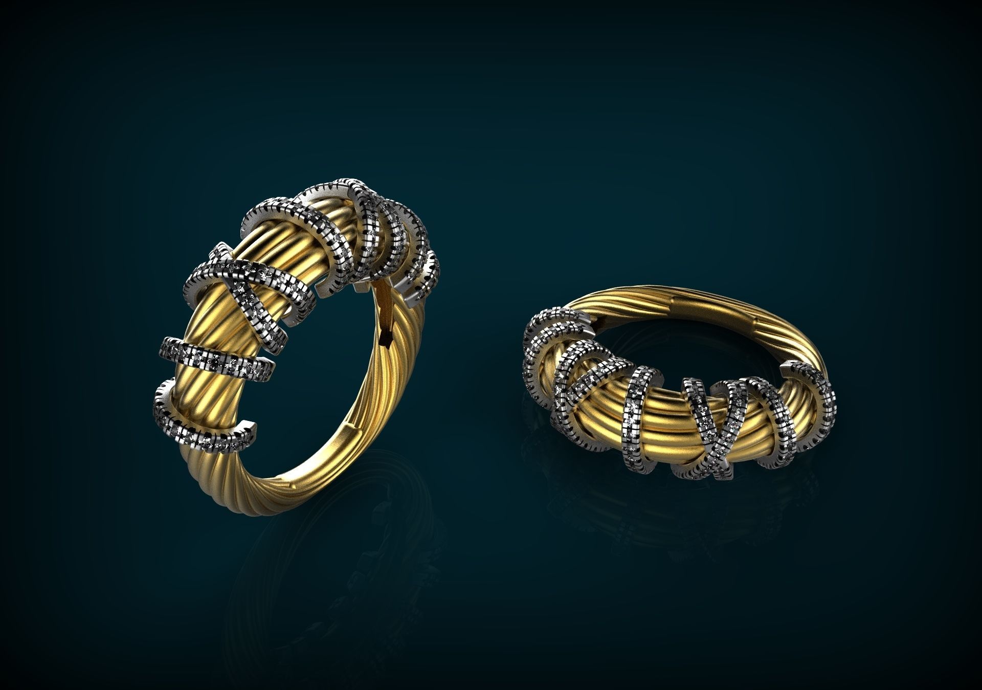 Braid ring 3D print model_0