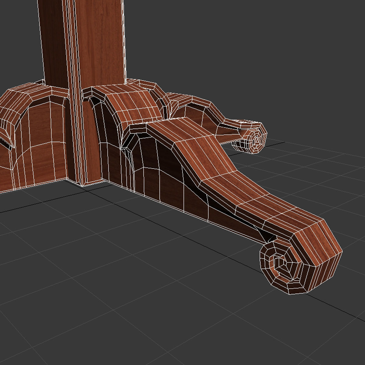 Custom made classic round dining table 3D model_6