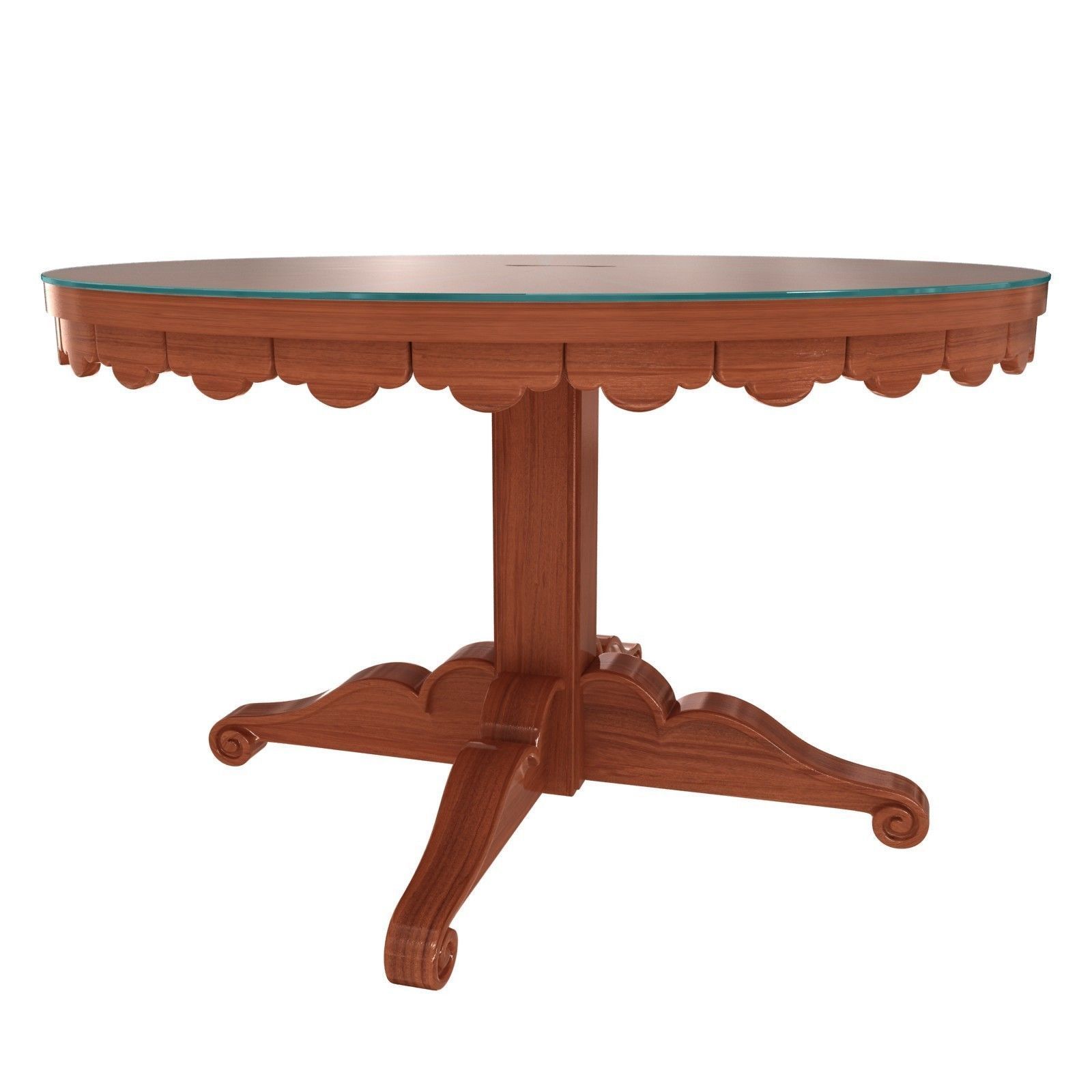 Custom made classic round dining table 3D model_1