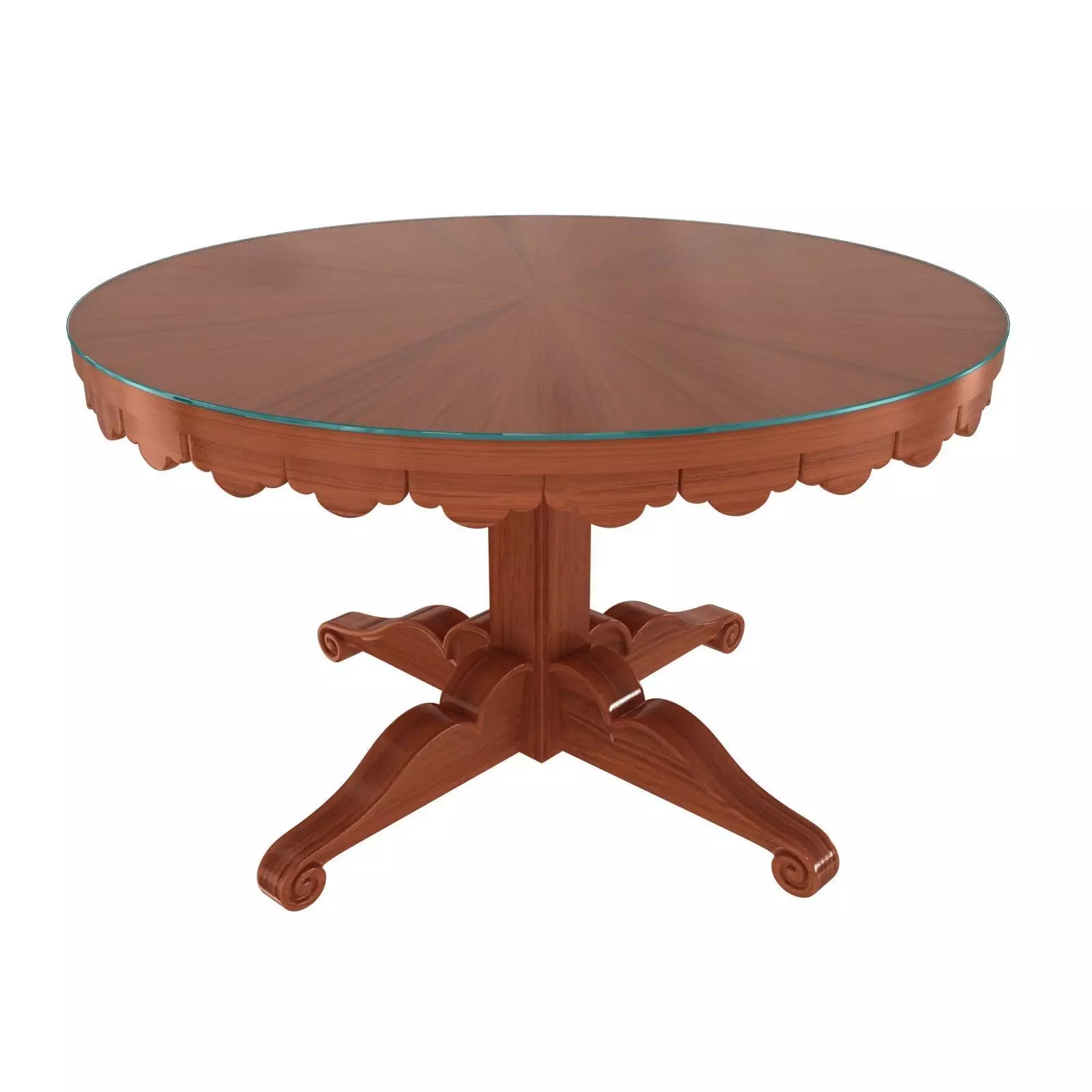 Custom made classic round dining table 3D model_0