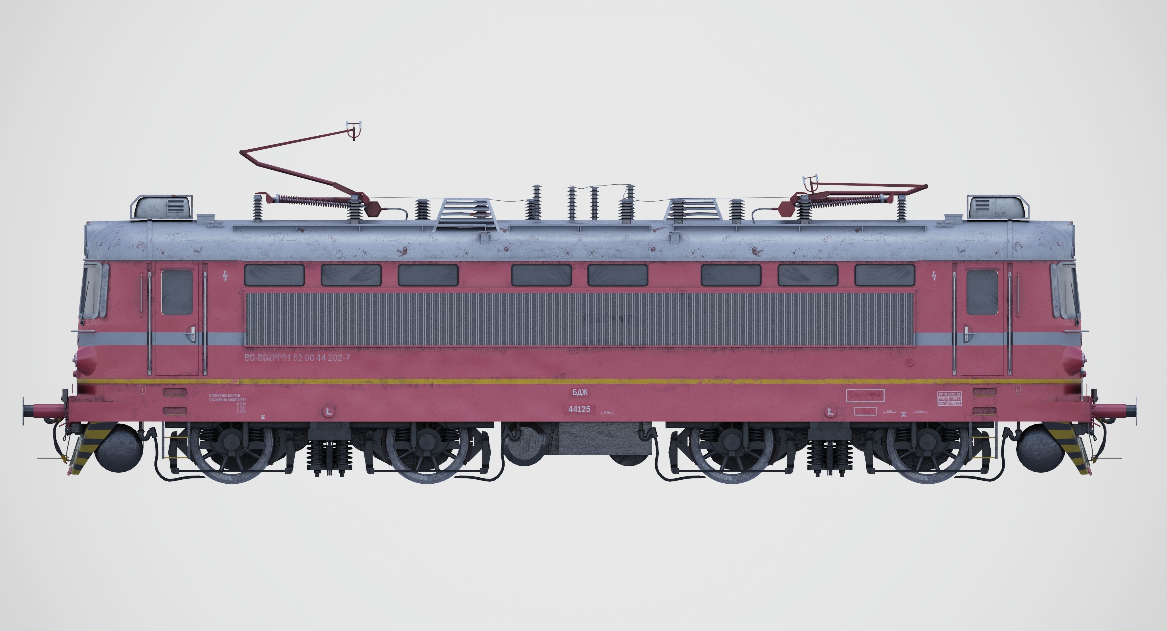 Bulgarian Railways Skoda 68E Low-poly 3D model_2