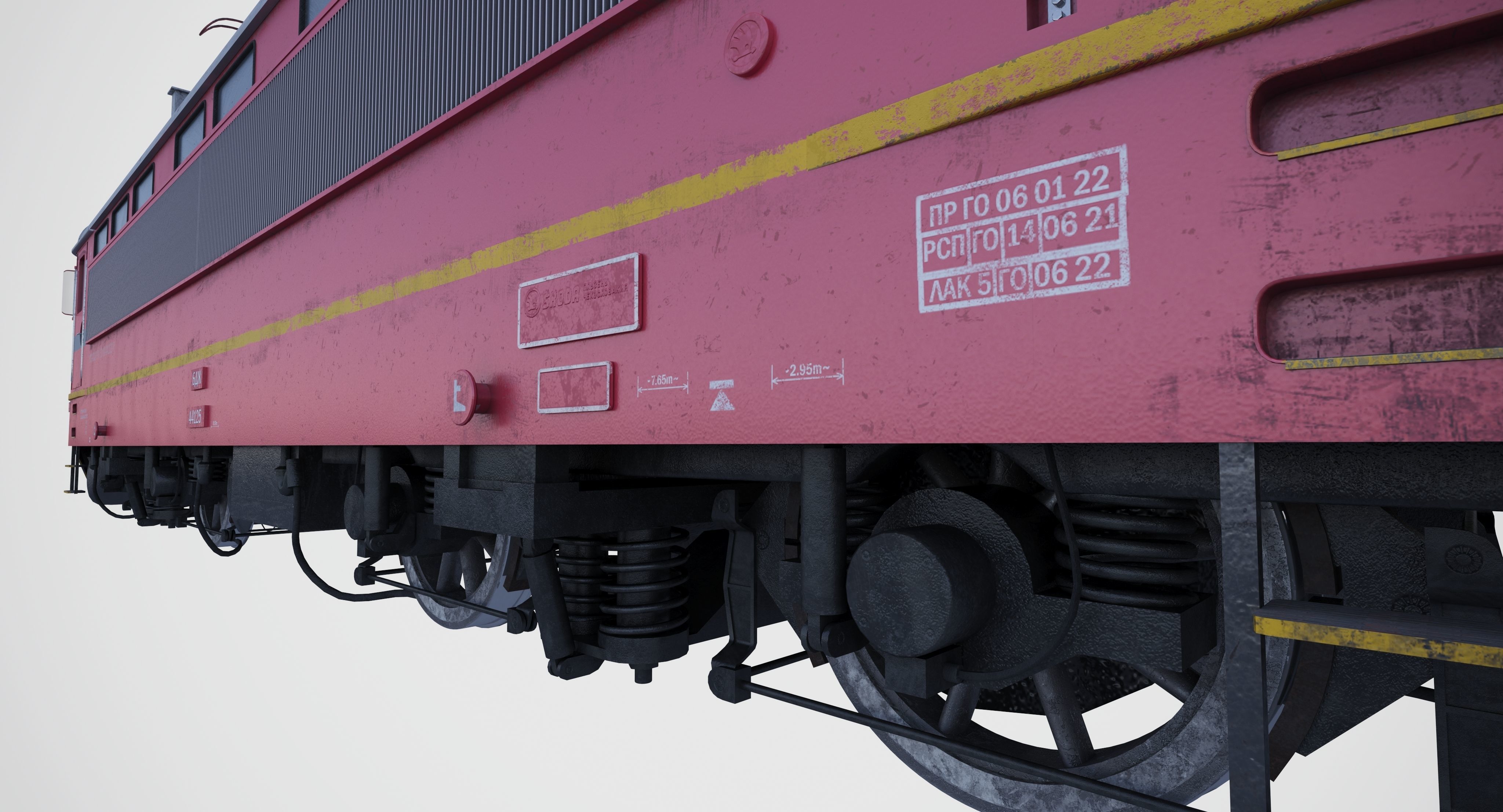 Bulgarian Railways Skoda 68E Low-poly 3D model_8