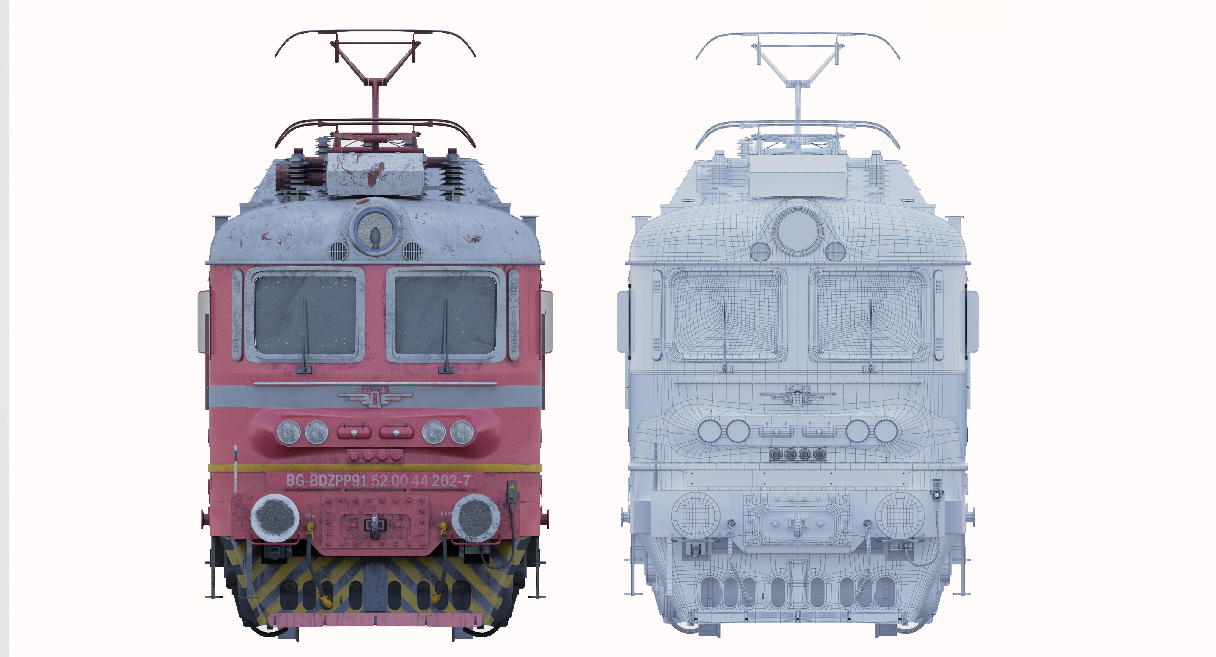 Bulgarian Railways Skoda 68E Low-poly 3D model_4