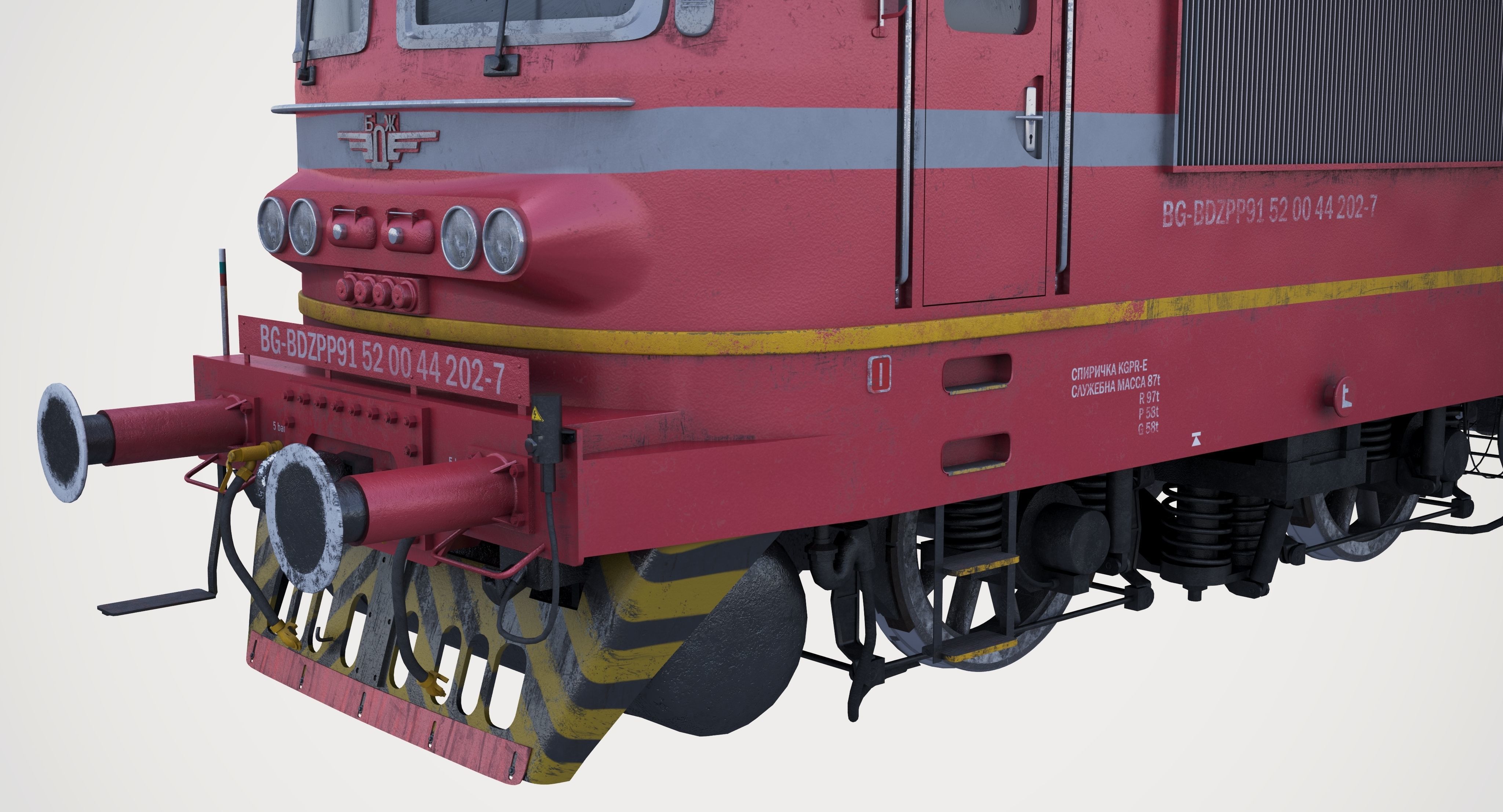 Bulgarian Railways Skoda 68E Low-poly 3D model_7