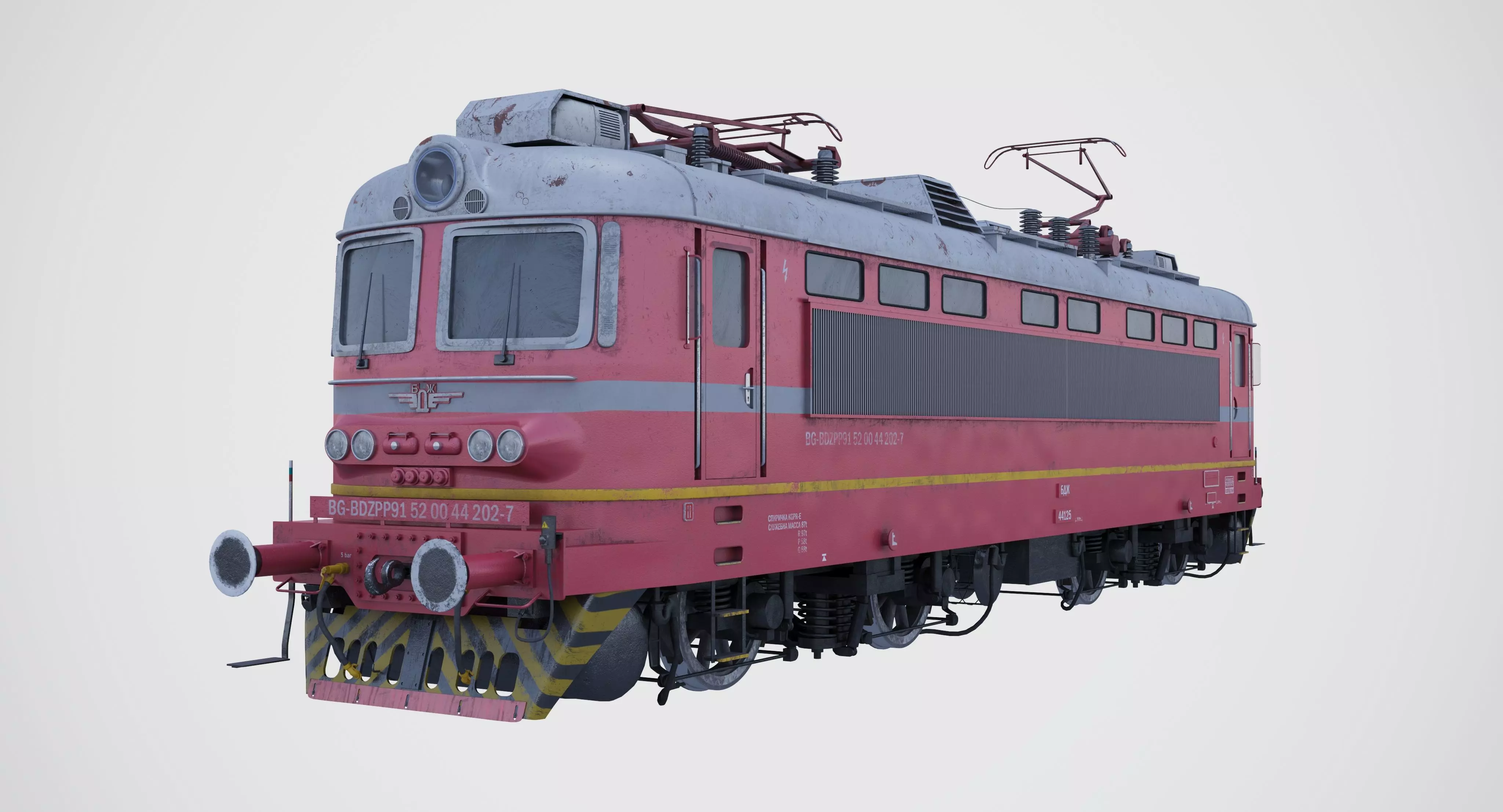 Bulgarian Railways Skoda 68E Low-poly 3D model_0