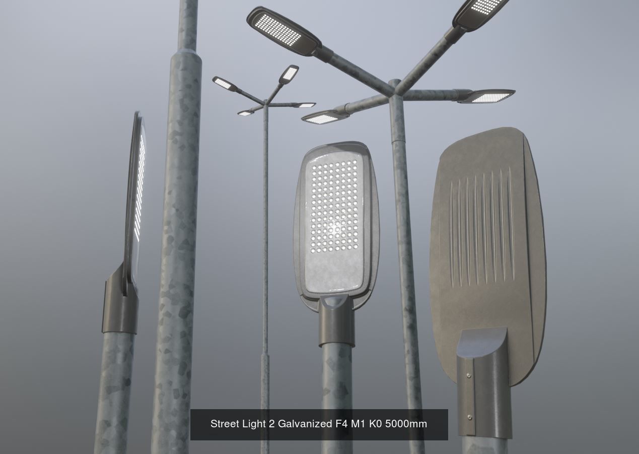 Street Light 2 Galvanized Package 3D Model Collection_17