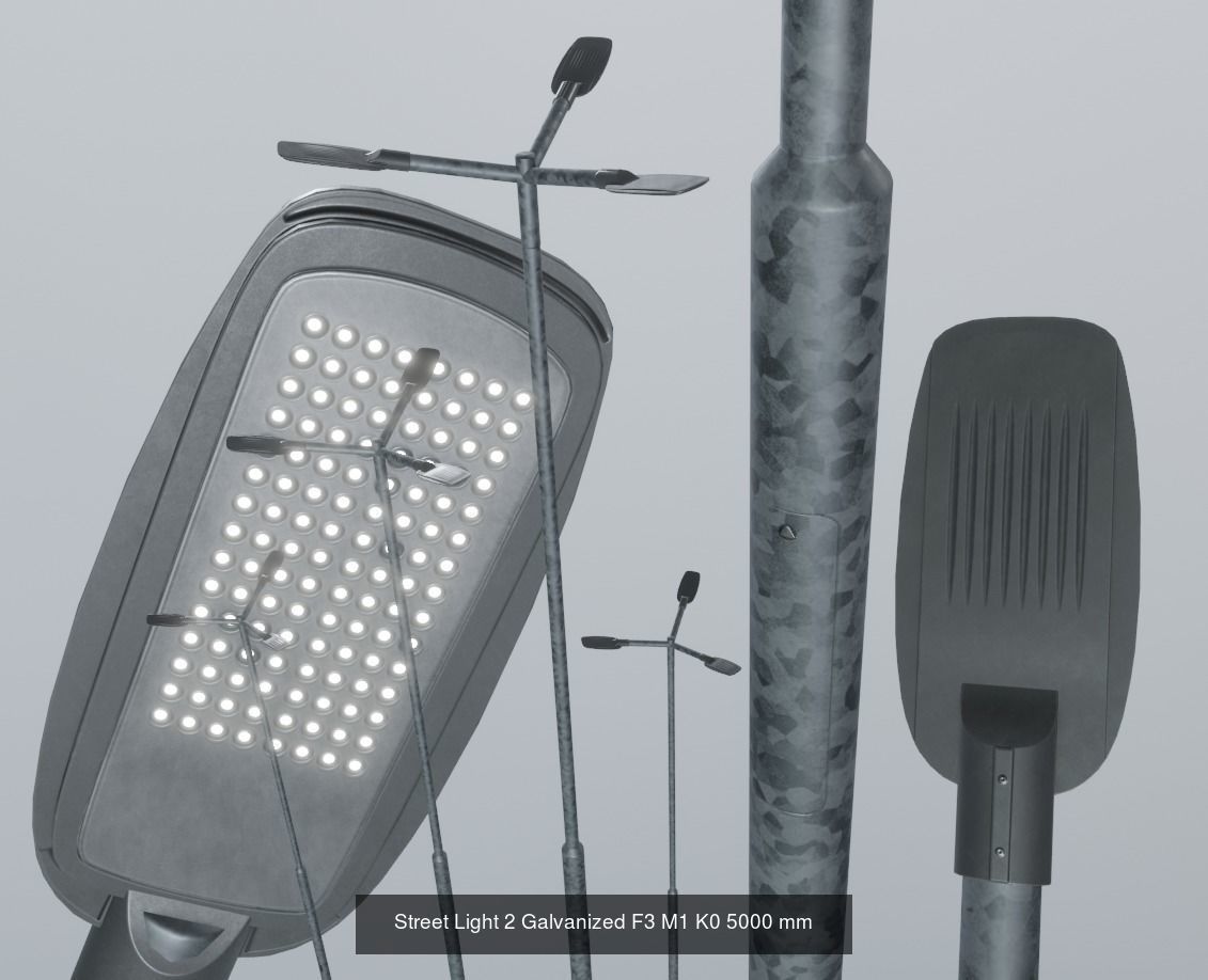 Street Light 2 Galvanized Package 3D Model Collection_19