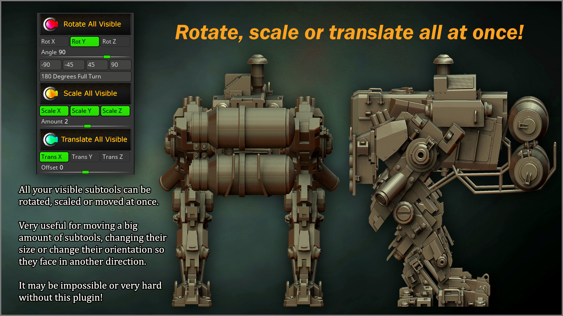 Easy Actions ZBrush Plugin 3D model_5