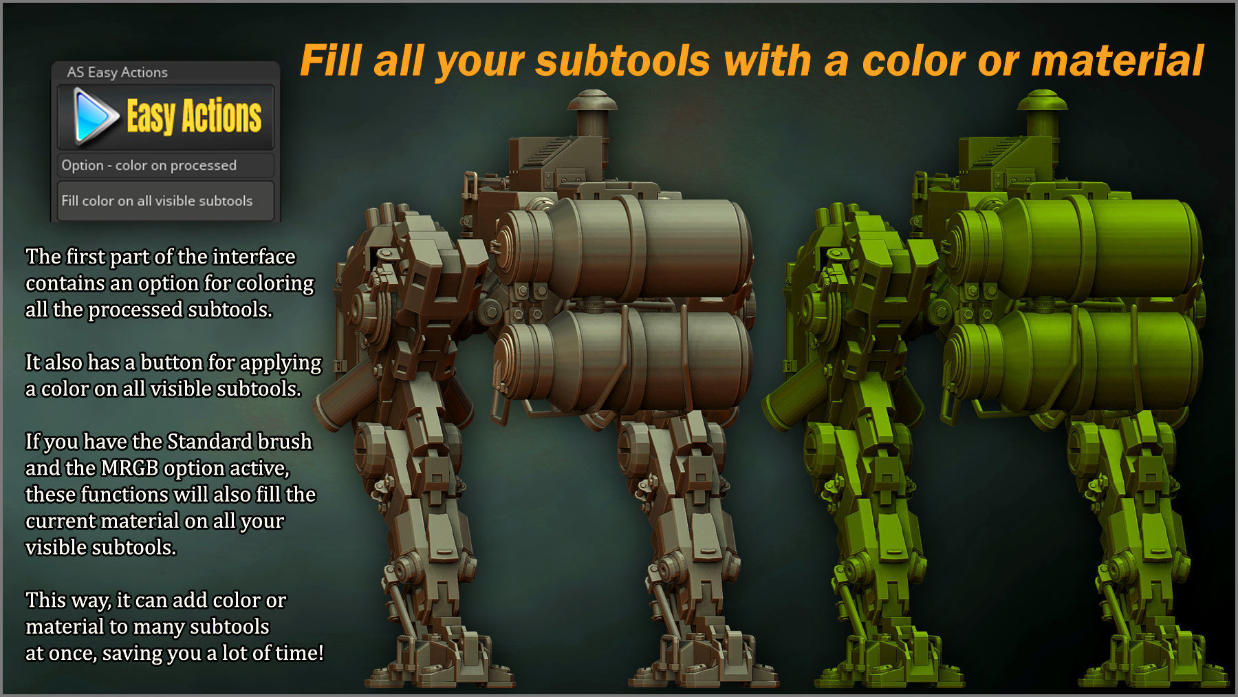 Easy Actions ZBrush Plugin 3D model_3