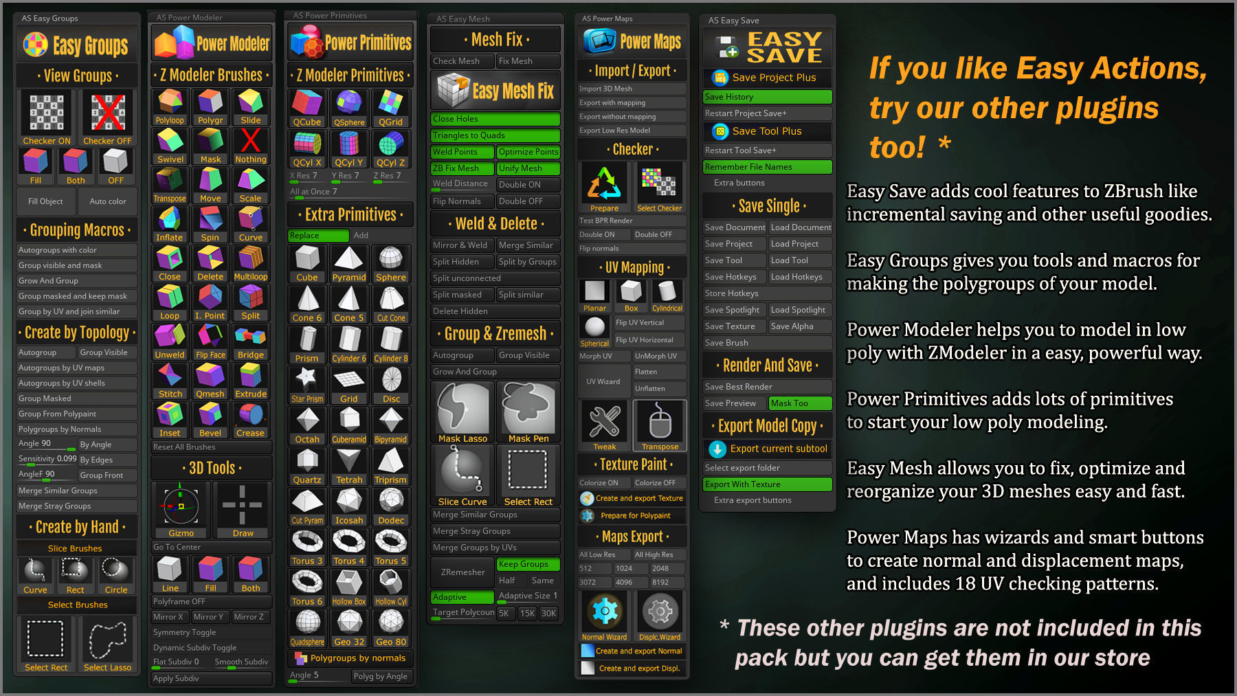 Easy Actions ZBrush Plugin 3D model_10