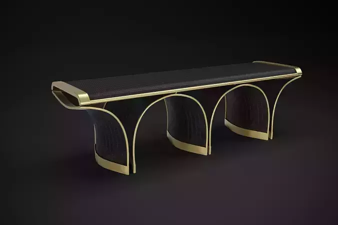 Rattan Bench 3D model