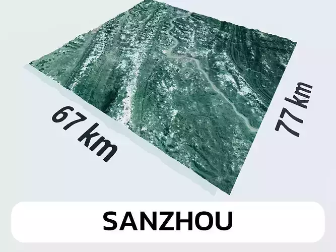 Sanzhou China City Landscape 3D Model