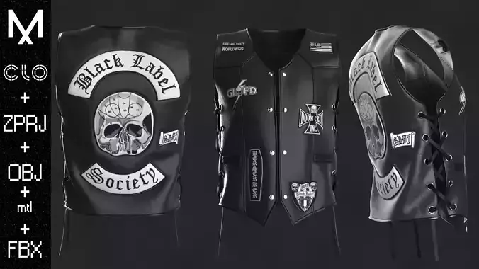 Leather Vest Male OBJ mtl FBX ZPRJ