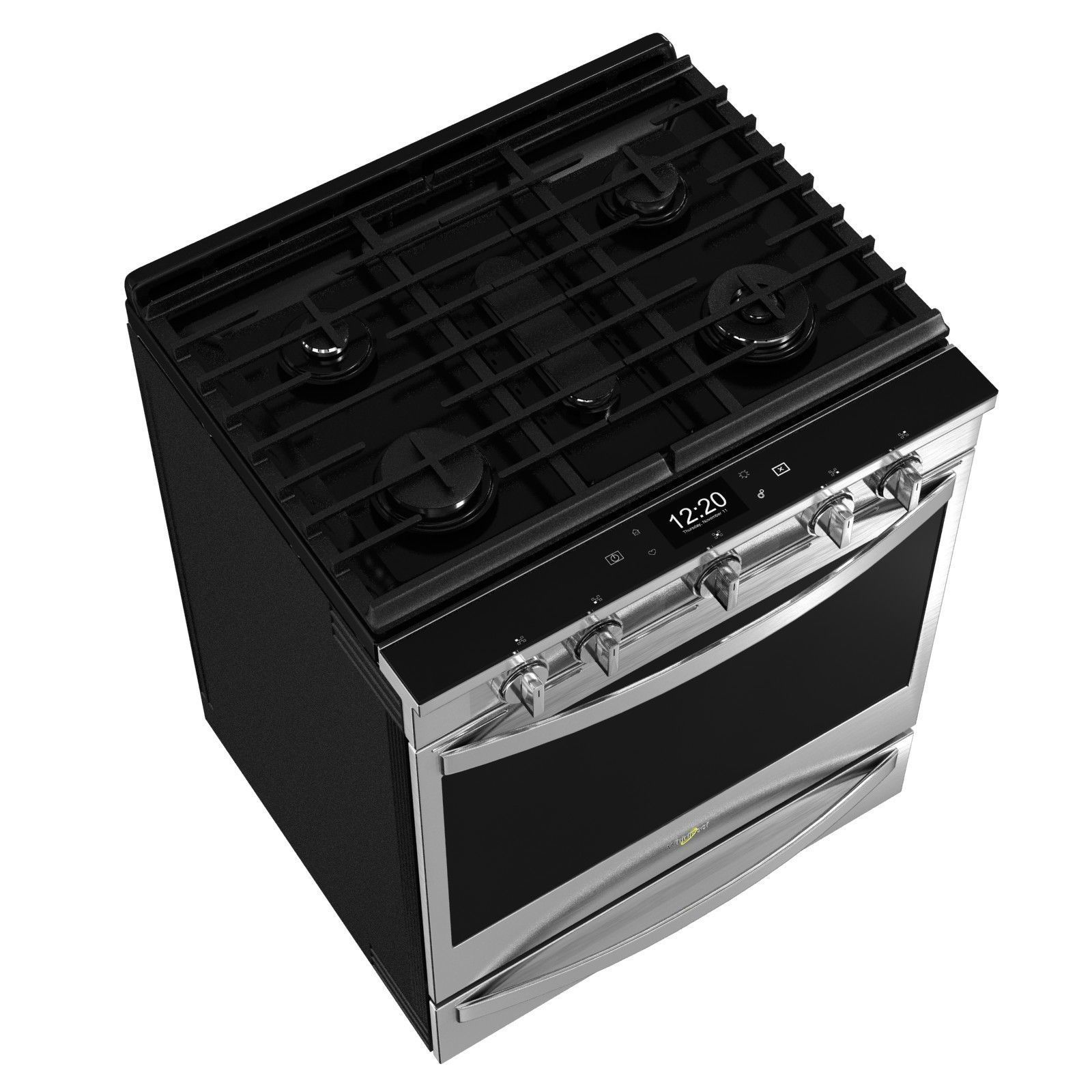 Whirlpool Smart front control Gas Range with Hinged   3D model_3