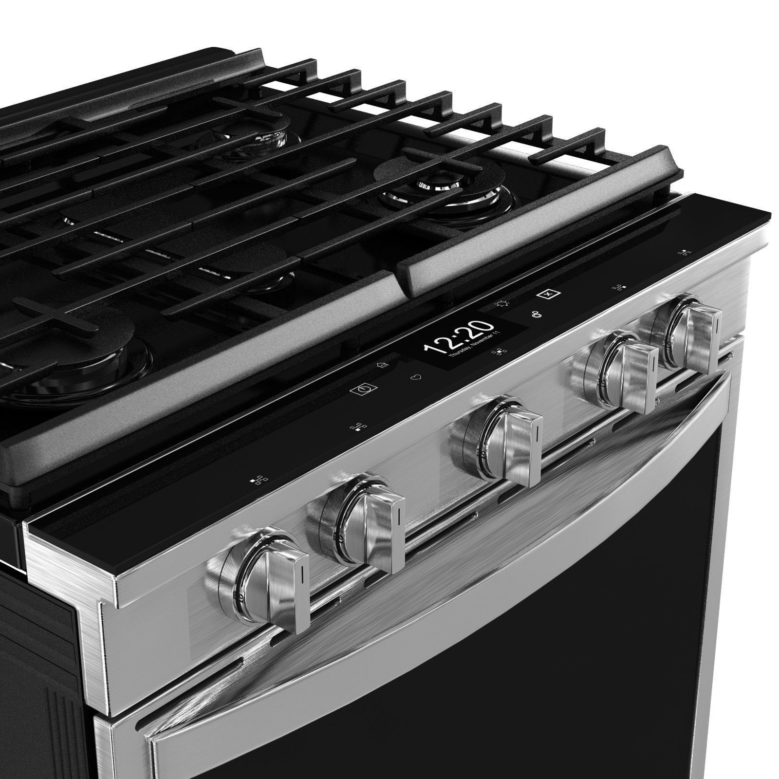 Whirlpool Smart front control Gas Range with Hinged   3D model_4