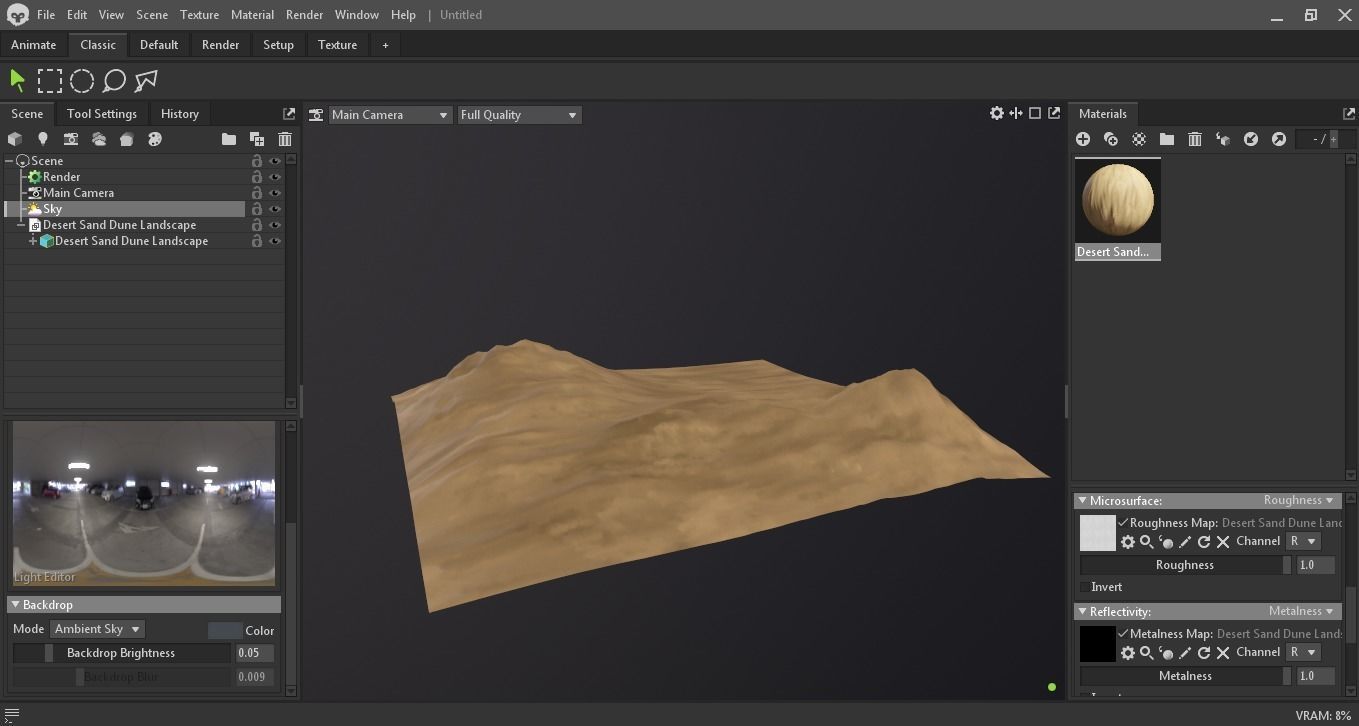 Desert Sand Dune Landscape 3D Model Low-poly 3D model_7