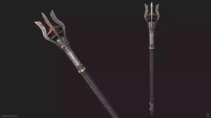 Sacred scepter Low-poly 3D model