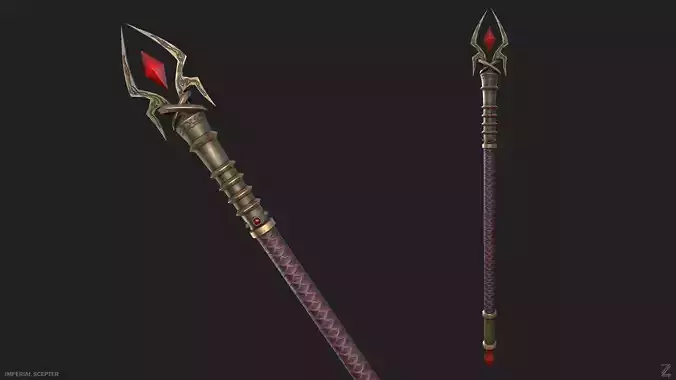 Imperial scepter Low-poly 3D model