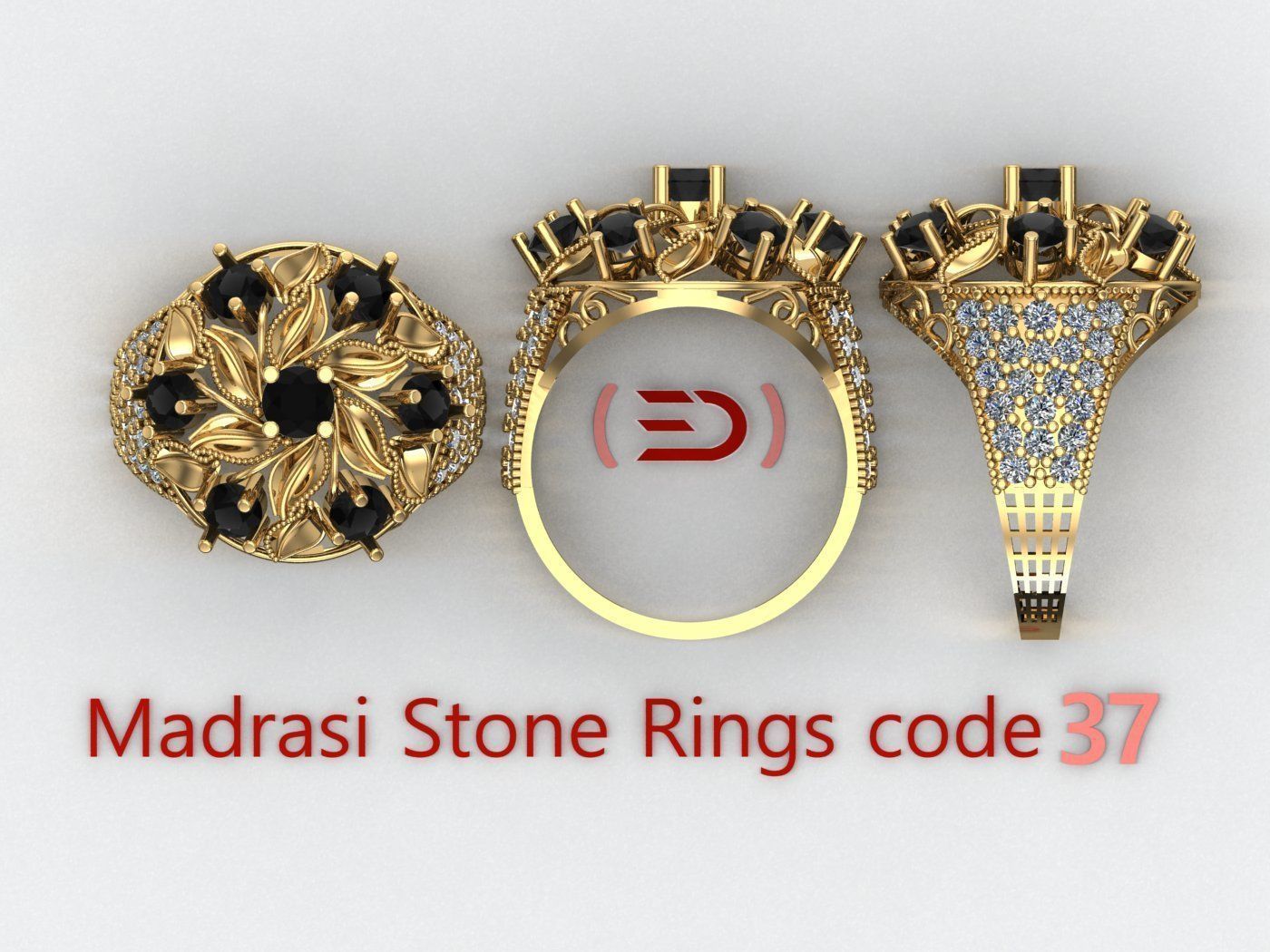 Madrasi And Stone Rings Collection  3D print model_36