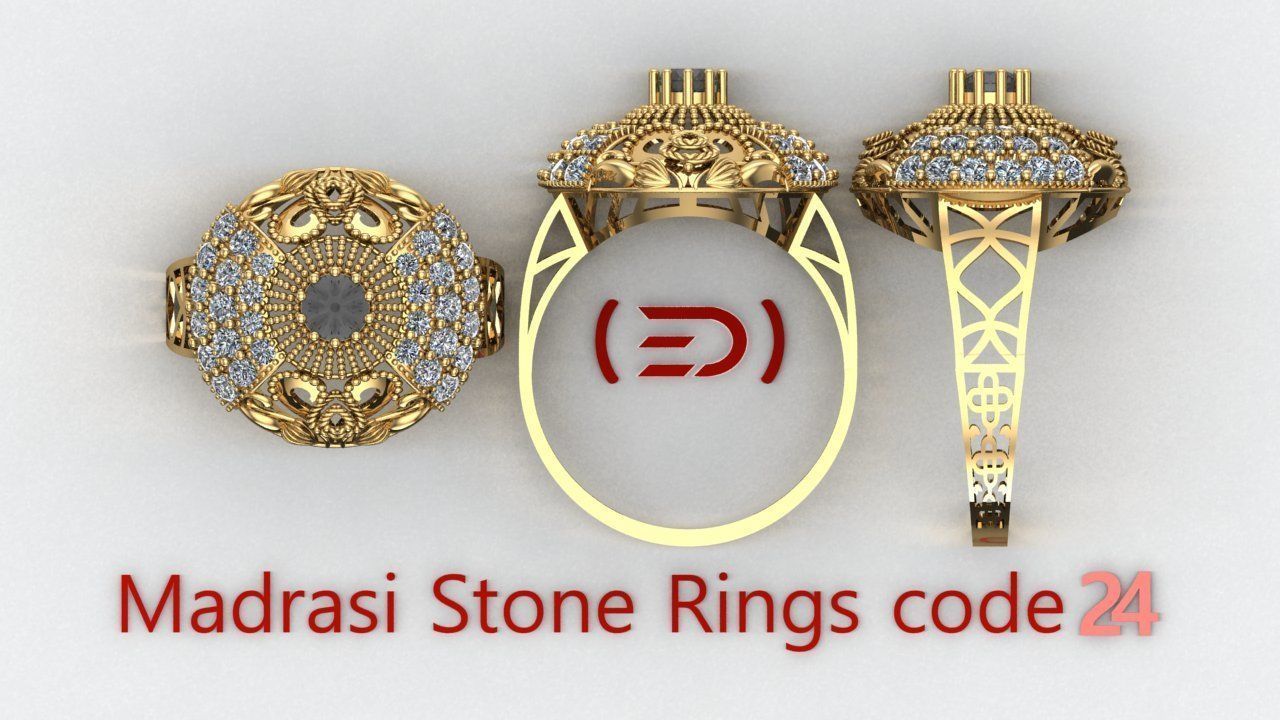 Madrasi And Stone Rings Collection  3D print model_23