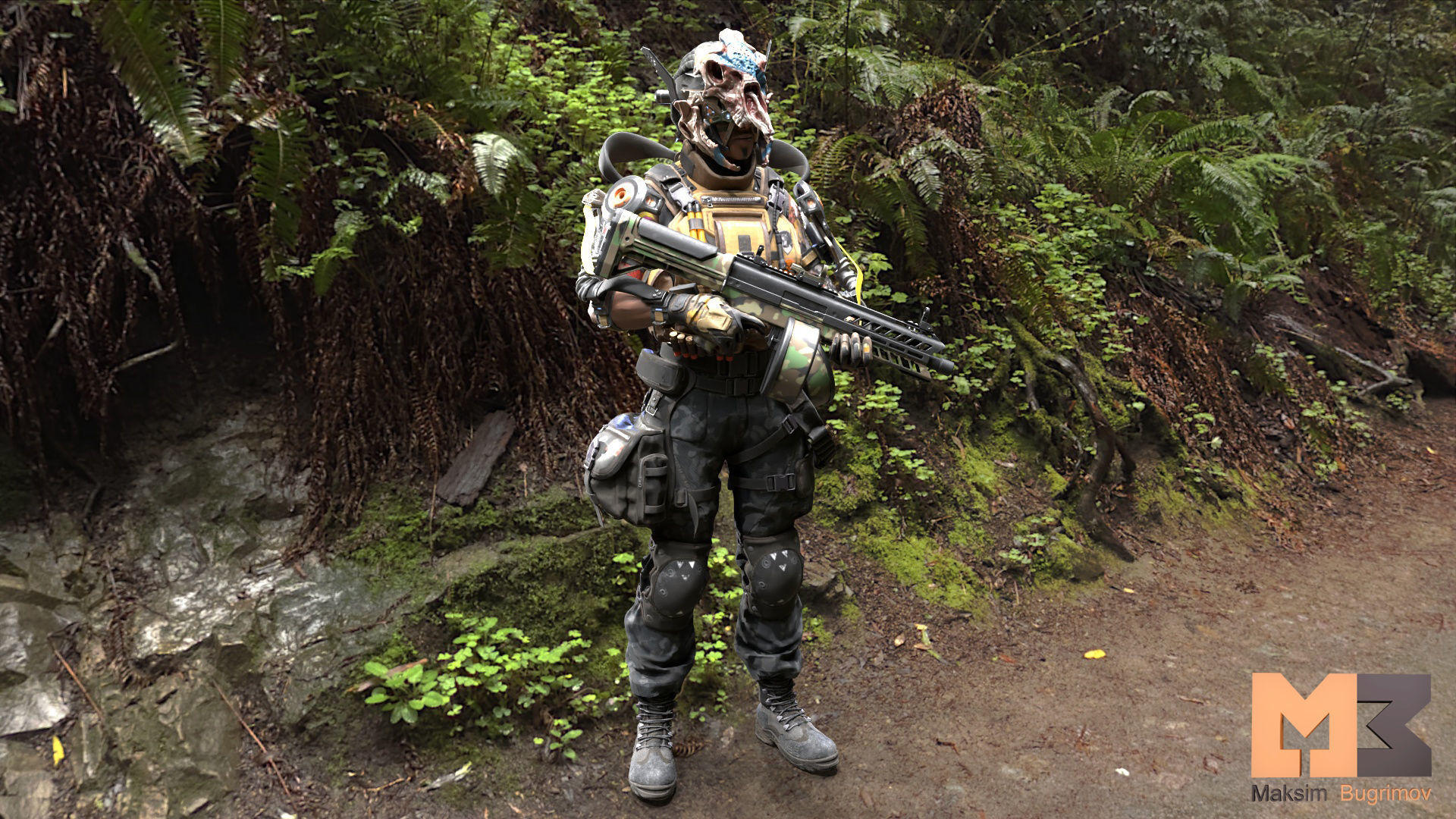 Female Soldiers Pack Low-poly 3D model_26