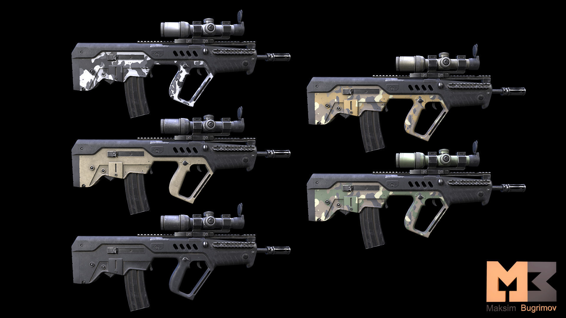 Female Soldiers Pack Low-poly 3D model_36