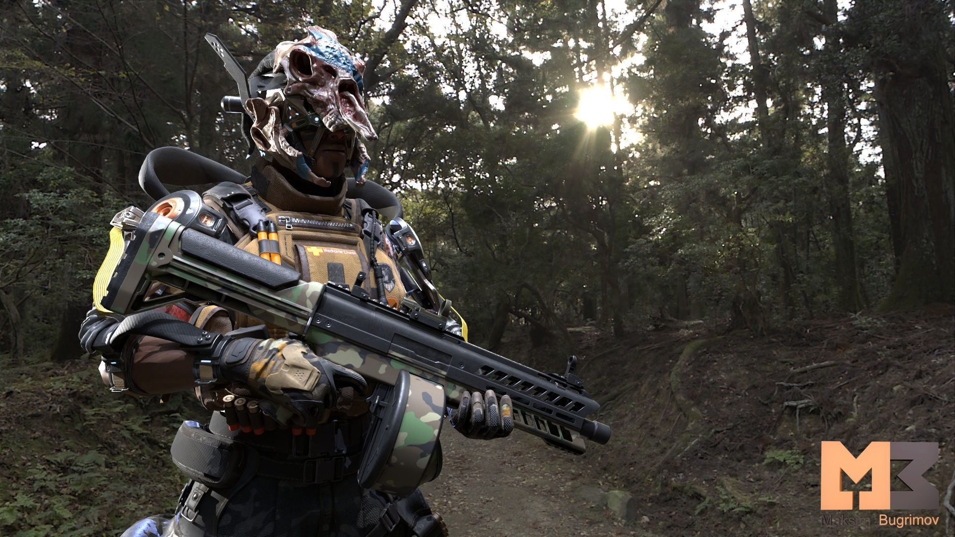 Female Soldiers Pack Low-poly 3D model_23