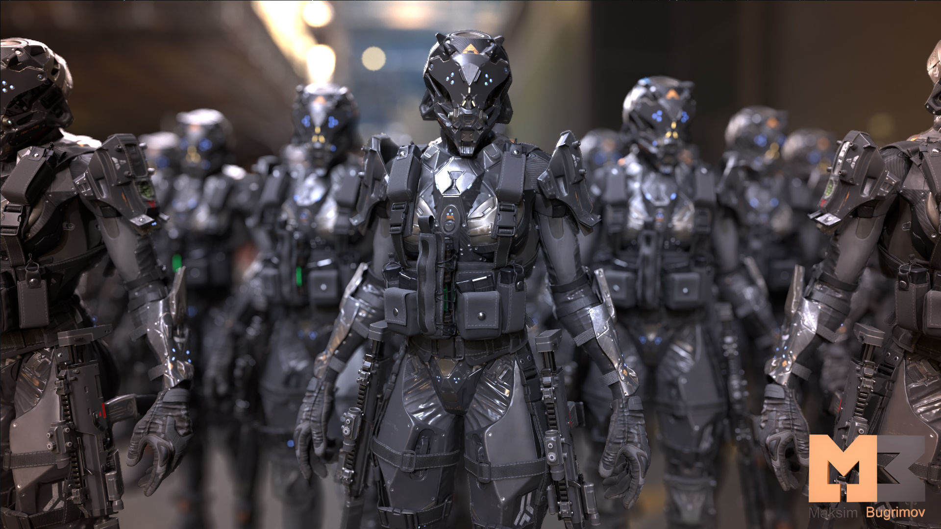 Female Soldiers Pack Low-poly 3D model_16