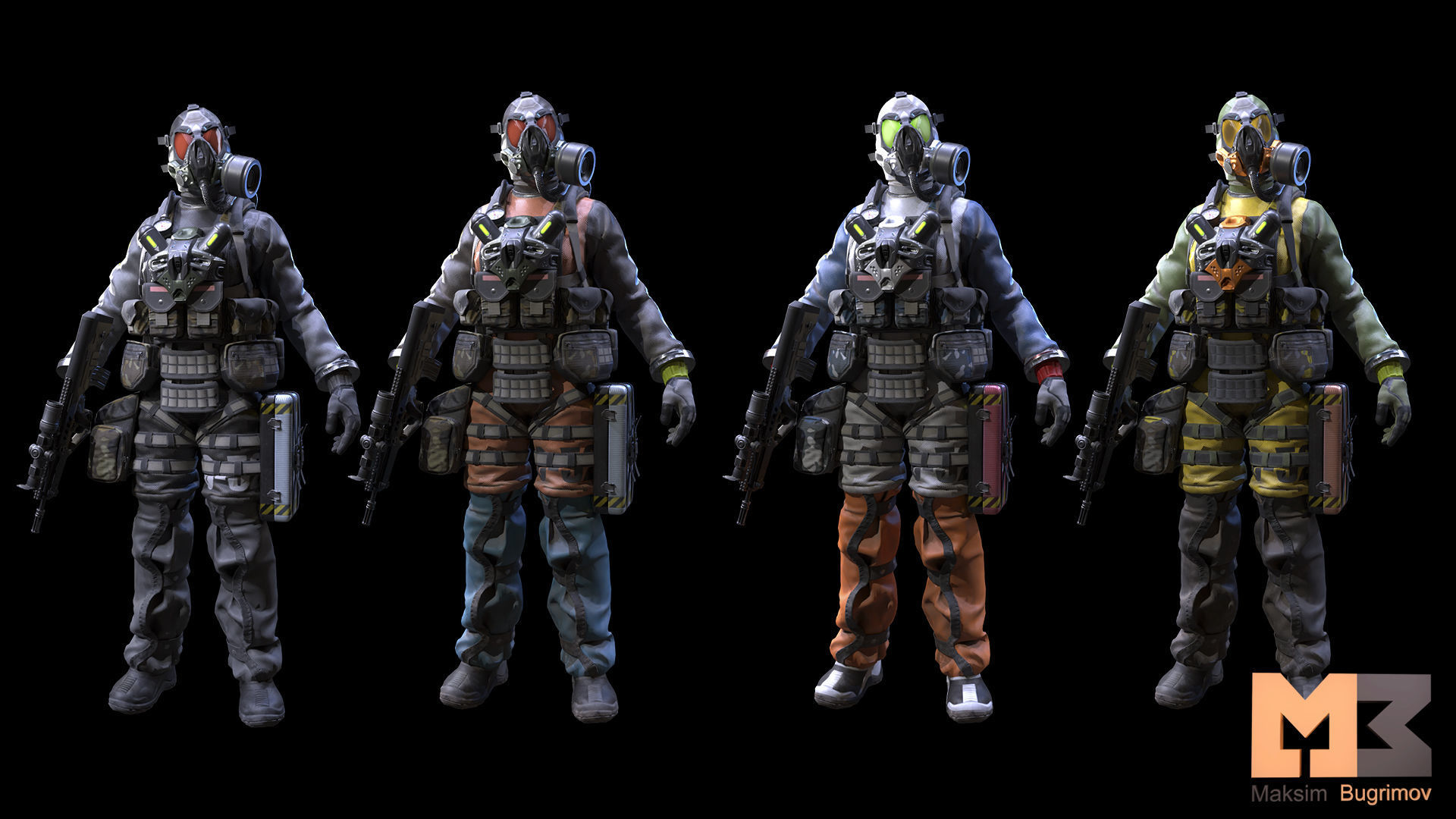 Female Soldiers Pack Low-poly 3D model_33