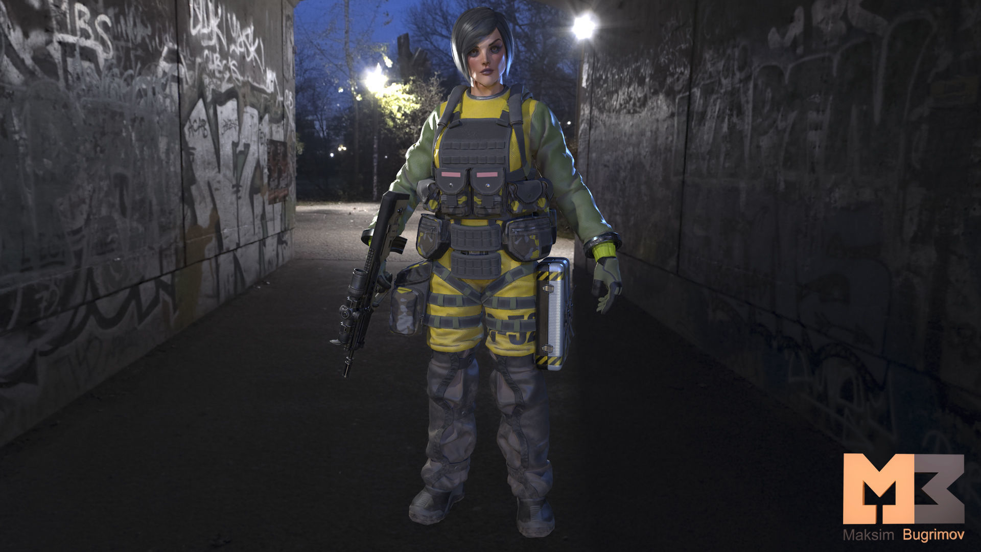 Female Soldiers Pack Low-poly 3D model_35