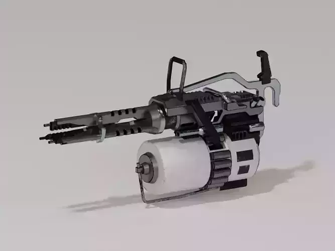 Free low-poly futuristic minigun Free low-poly 3D model