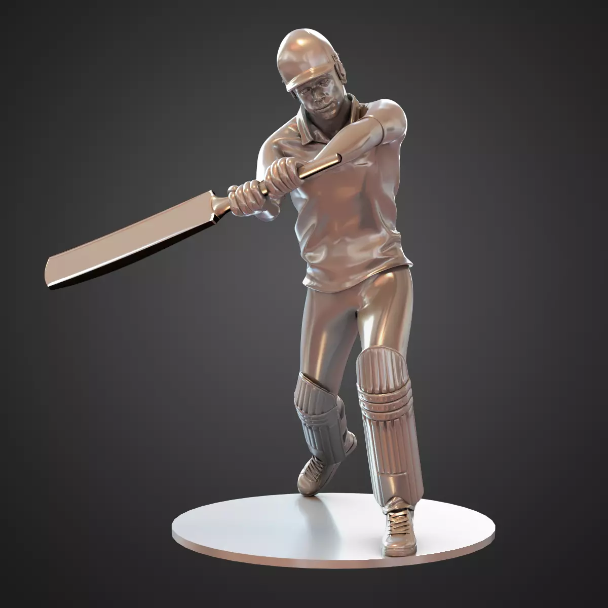 cricket player  3D print model_0