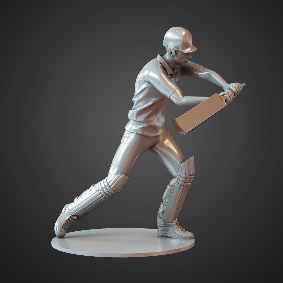 cricket player  3D print model_1