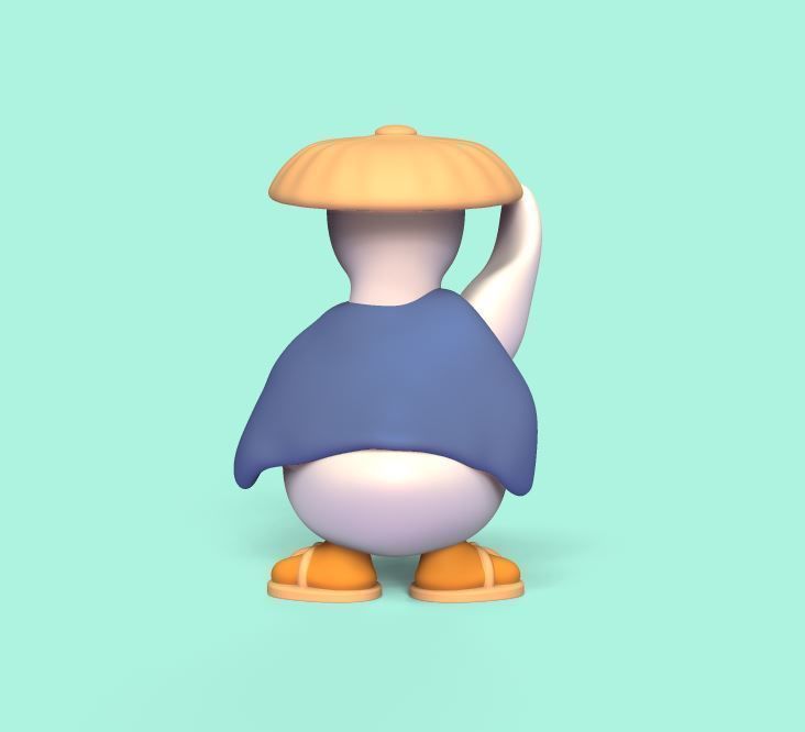 Duck Wearing Hat 3D print model_3