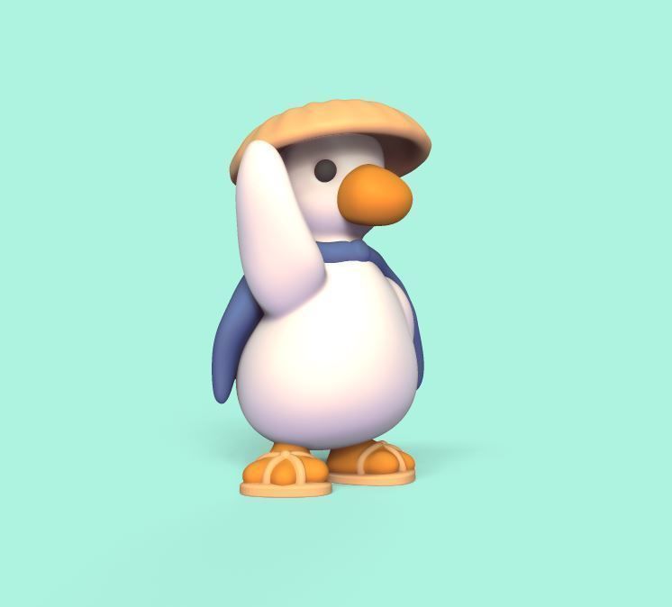 Duck Wearing Hat 3D print model_1