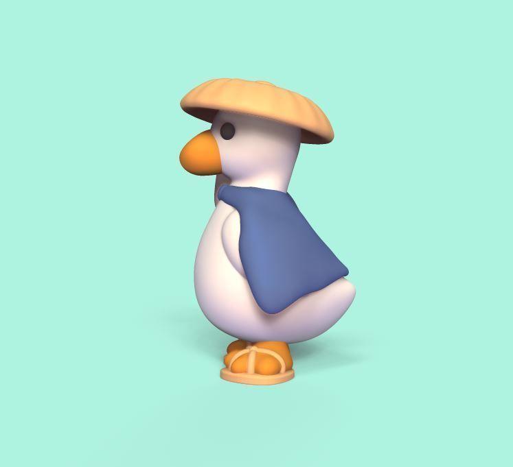 Duck Wearing Hat 3D print model_2