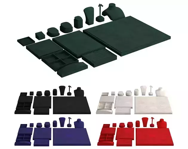 Monicadisplaystudio Velvet Jewelry Stand Vol 12 with 5 color 3D model