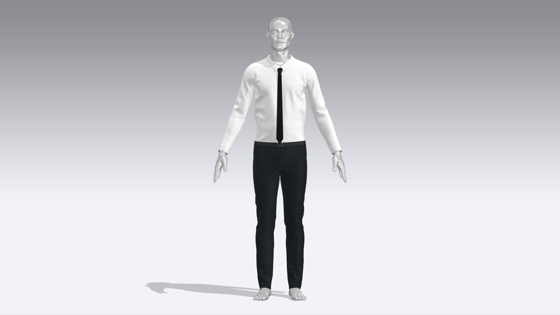Man Suit  Low-poly 3D model_1
