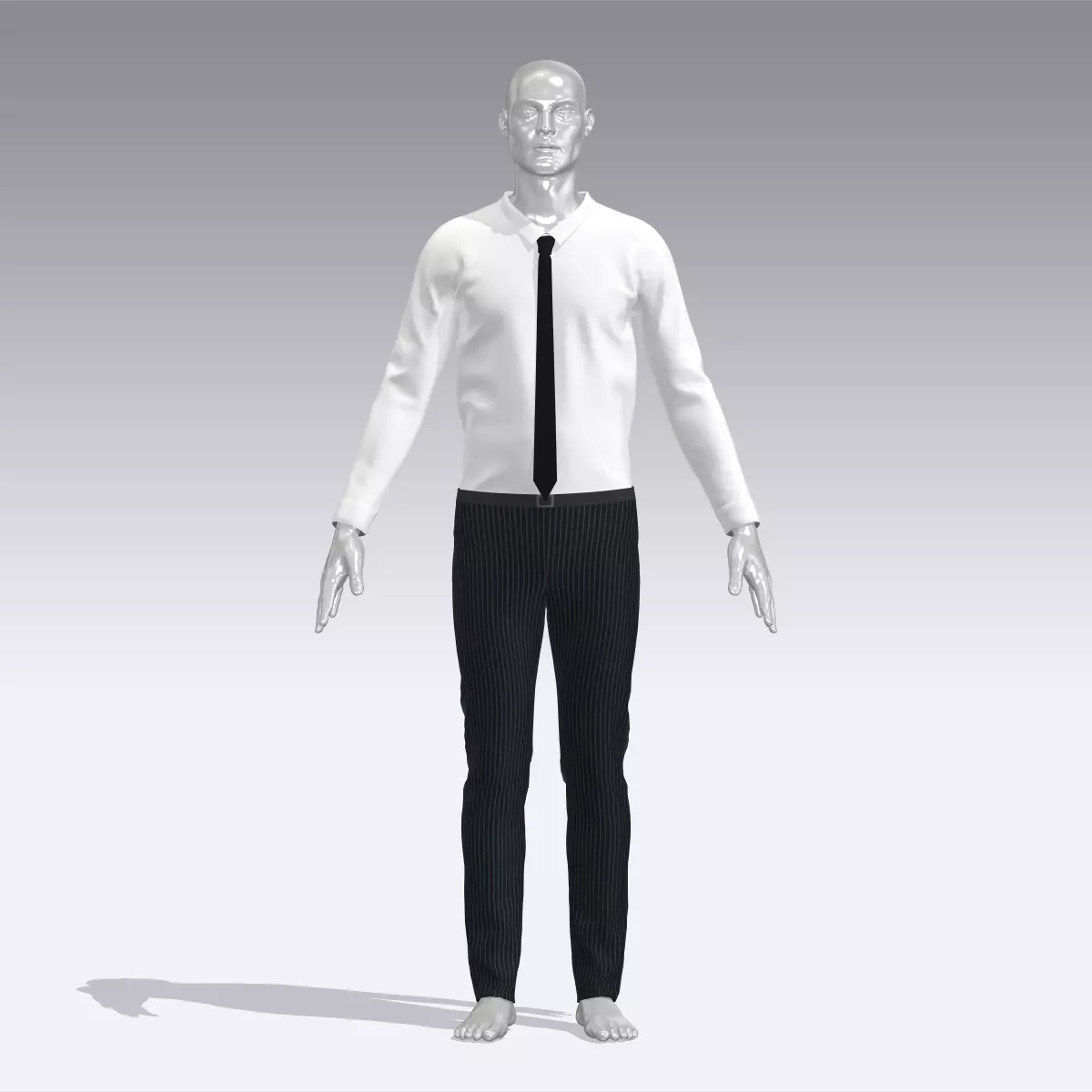 Man Suit  Low-poly 3D model_0