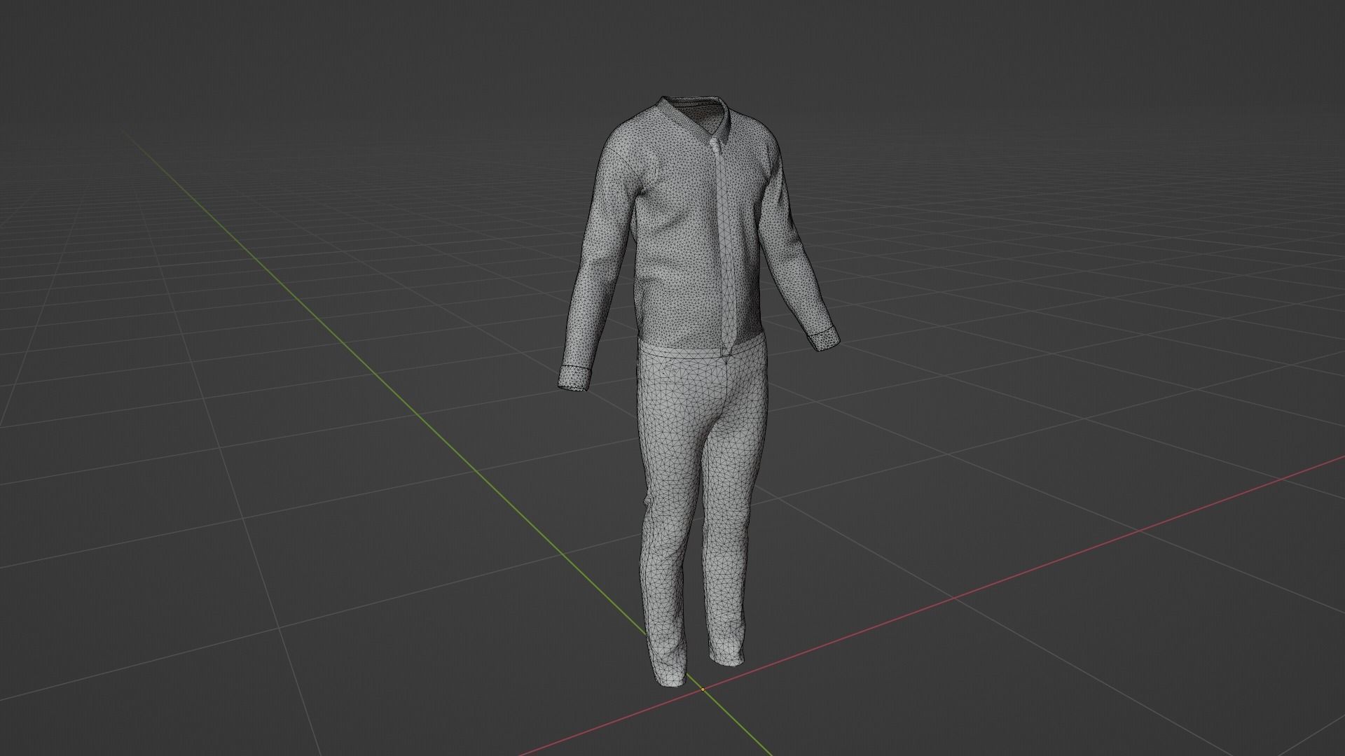 Man Suit  Low-poly 3D model_6