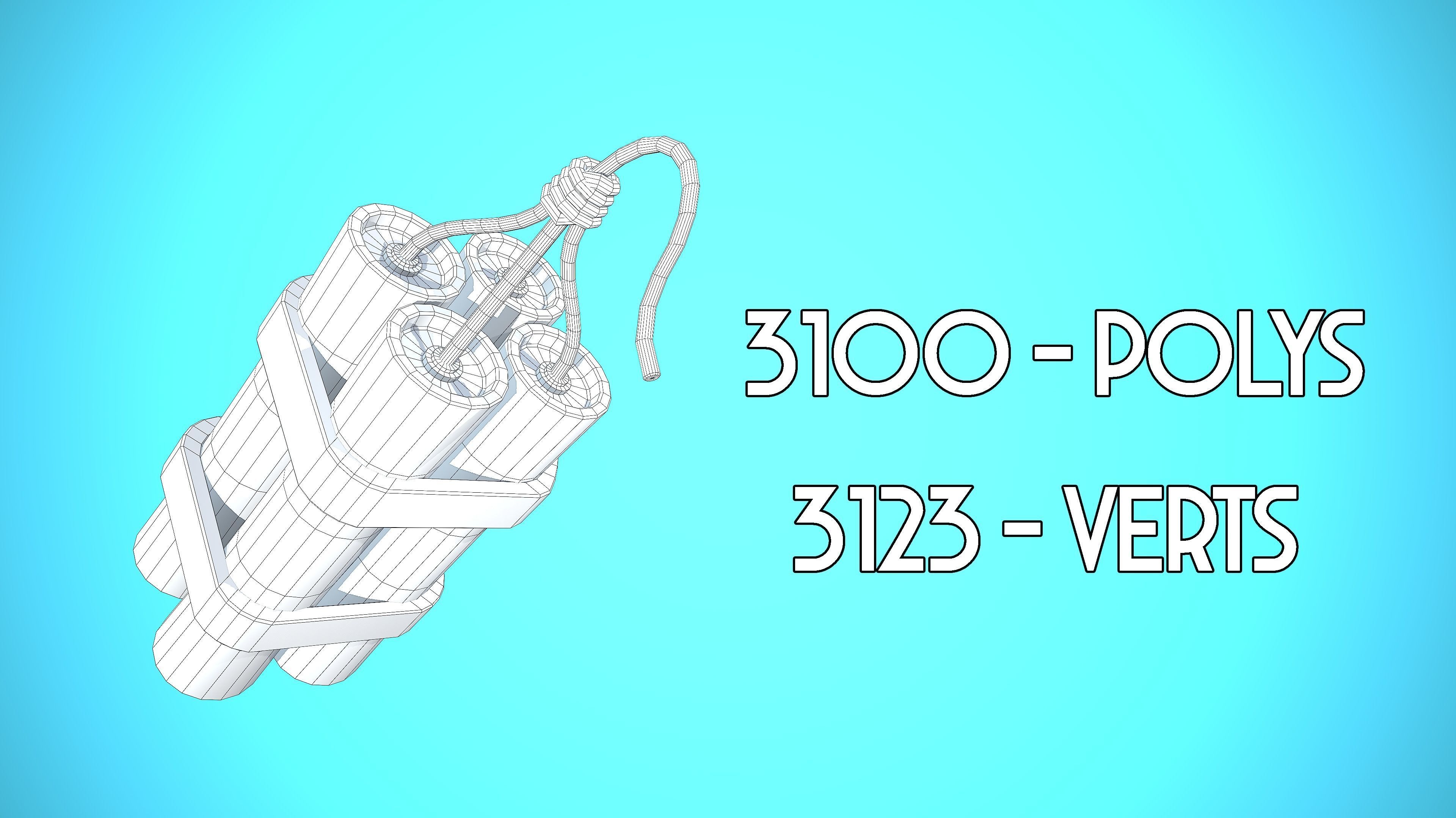 DYNAMITE CARTOON STYLIZED Low-poly 3D model_3