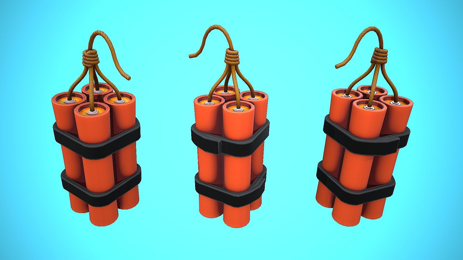 DYNAMITE CARTOON STYLIZED Low-poly 3D model_2