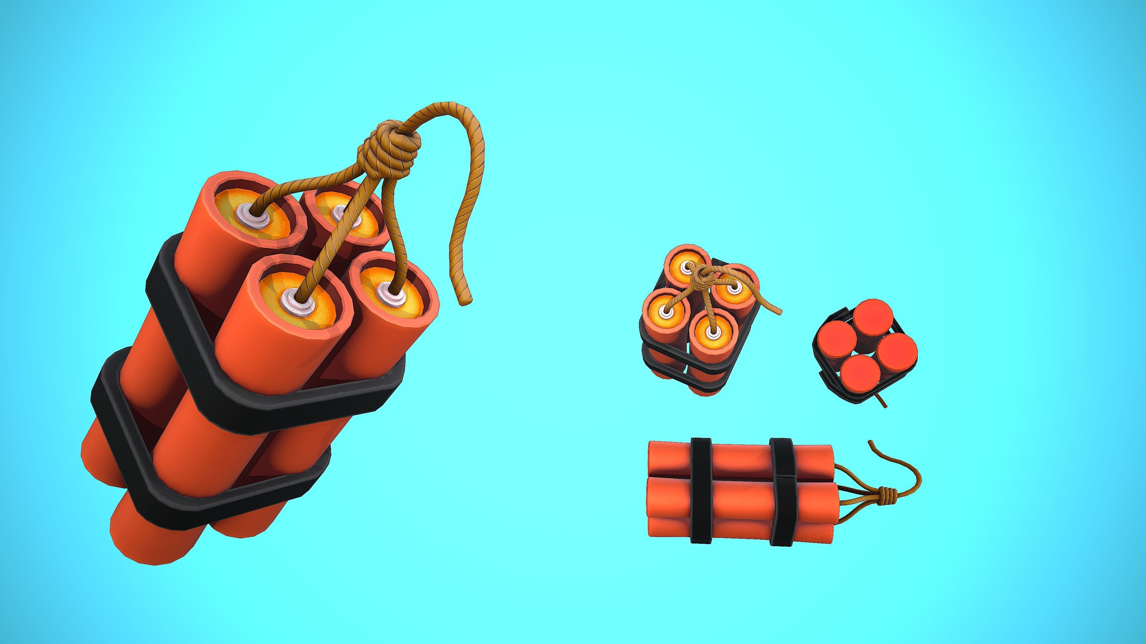 DYNAMITE CARTOON STYLIZED Low-poly 3D model_9