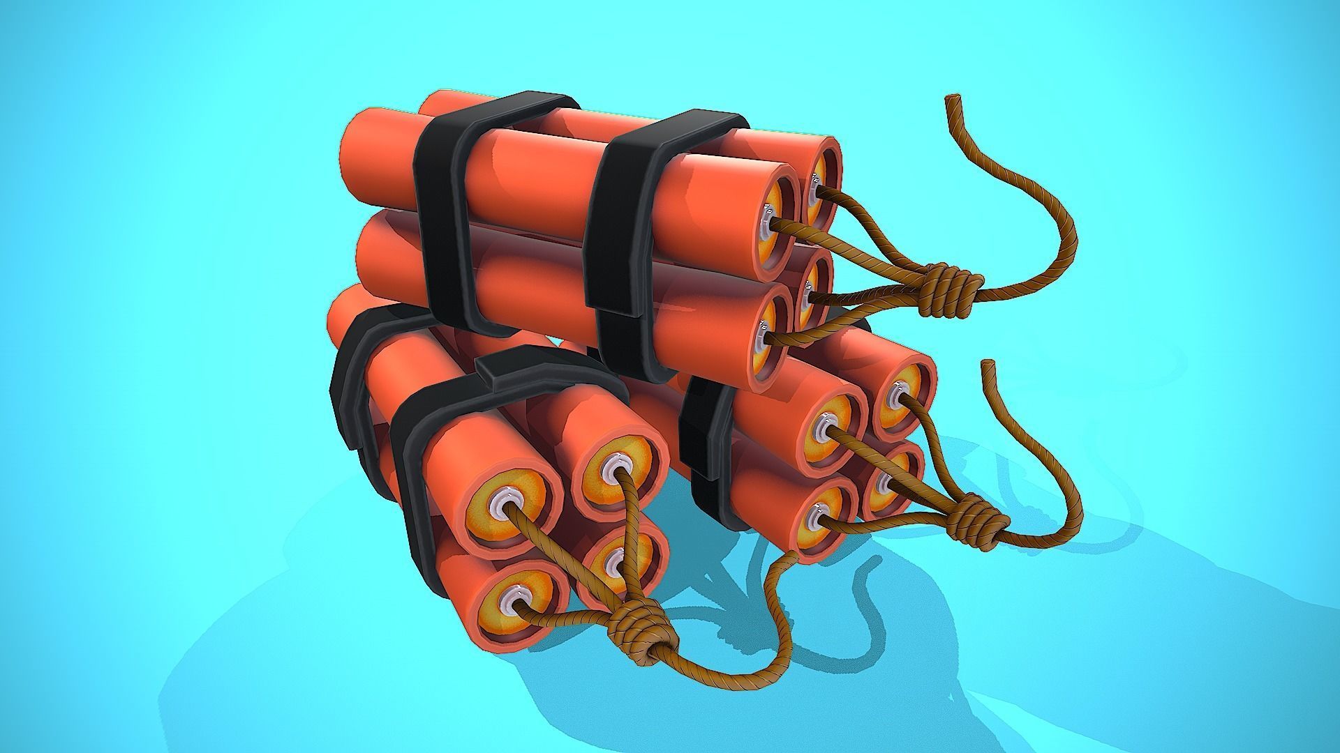 DYNAMITE CARTOON STYLIZED Low-poly 3D model_4