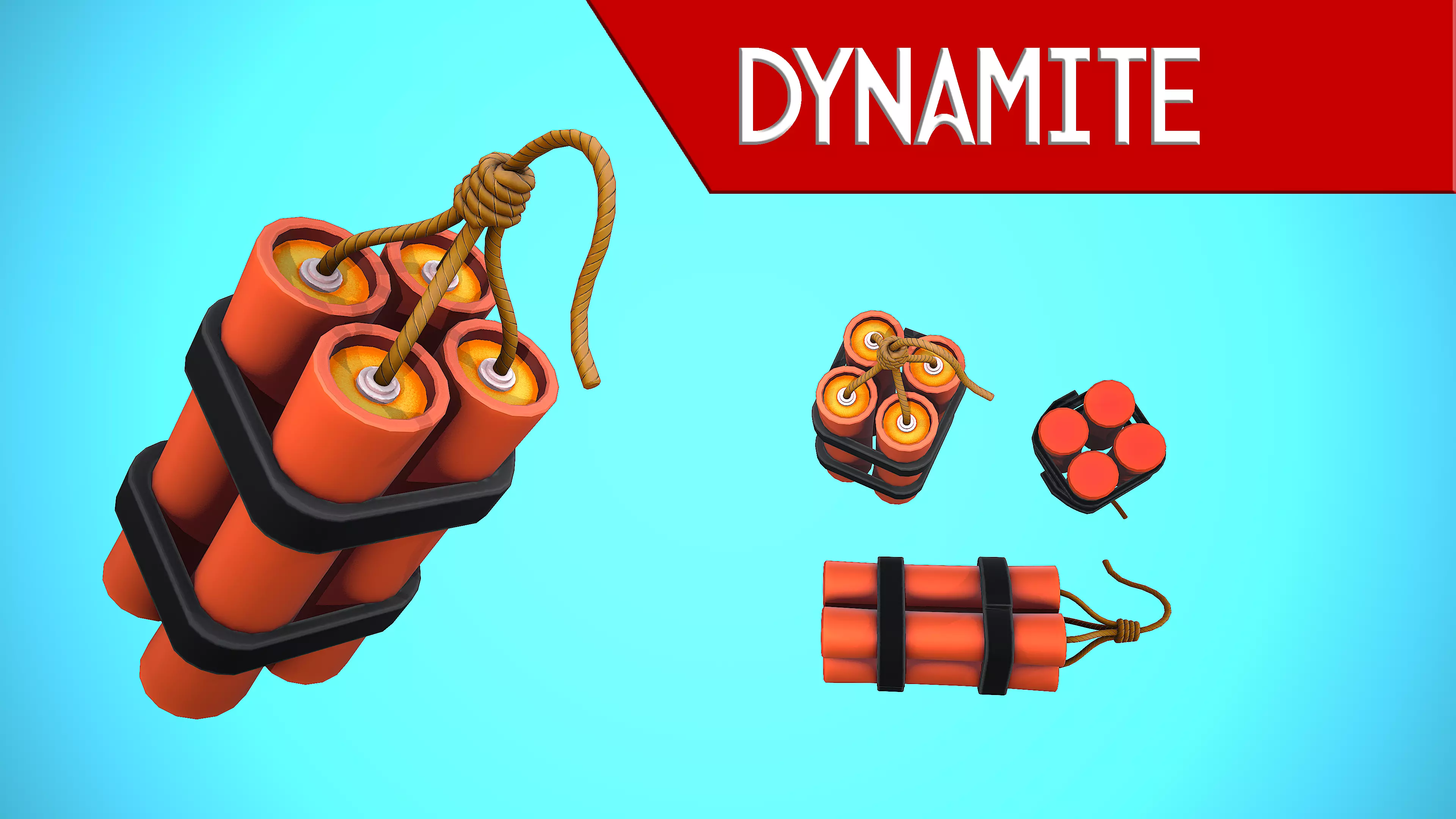 DYNAMITE CARTOON STYLIZED Low-poly 3D model_0
