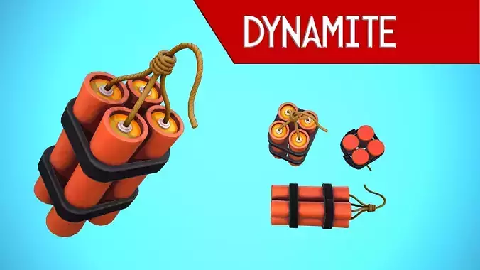 DYNAMITE CARTOON STYLIZED Low-poly 3D model