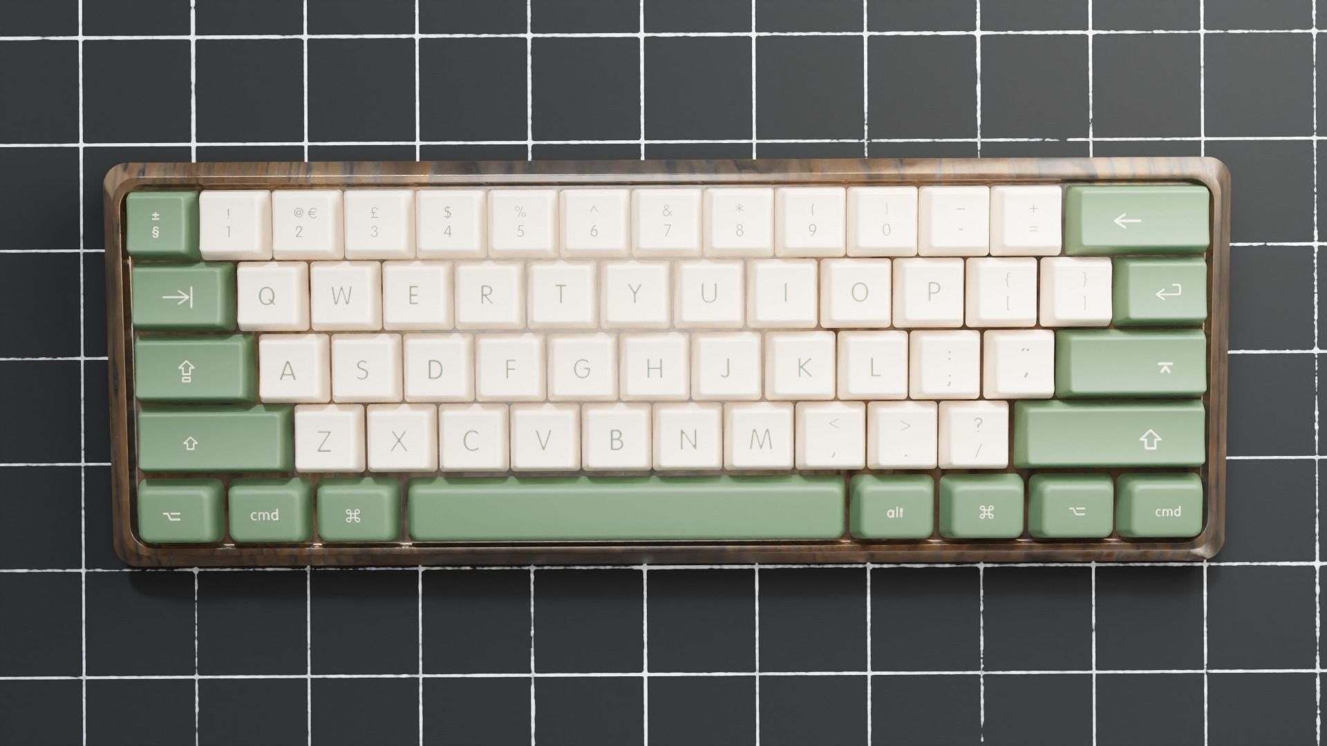 Mid poly stylized gaming keyboard Low-poly 3D model_4