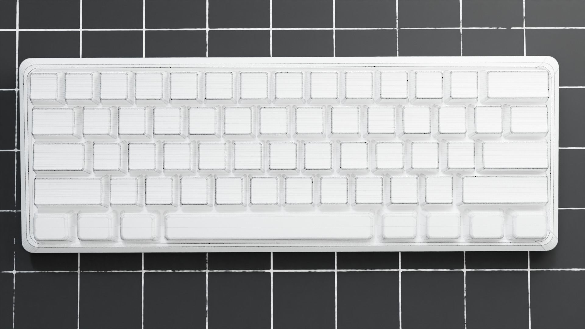 Mid poly stylized gaming keyboard Low-poly 3D model_7