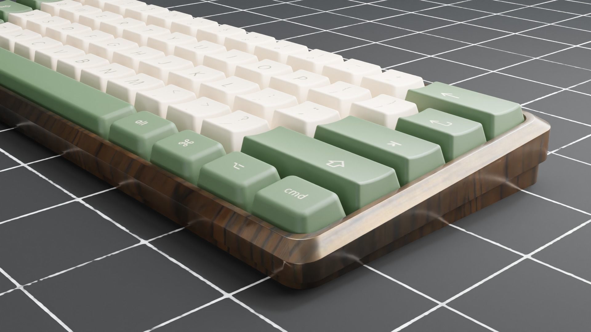 Mid poly stylized gaming keyboard Low-poly 3D model_5